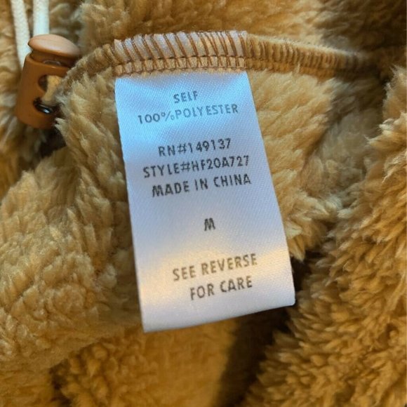 Hyfve Womens Fuzzy Cropped Hoodie Brown Tan Med - Picture 7 of 10